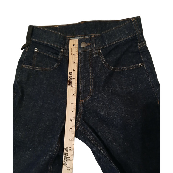 40 Grit by Duluth Trading Mens Jeans 28x32 Dark Wash Blue Denim Standard Fit - Picture 3 of 12